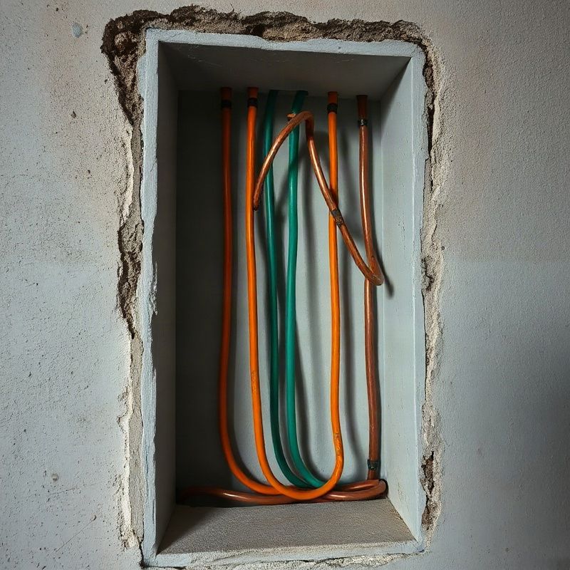 Cableado de cobre prolijo en cañería termoplástica durante una obra de refacción en Montevideo